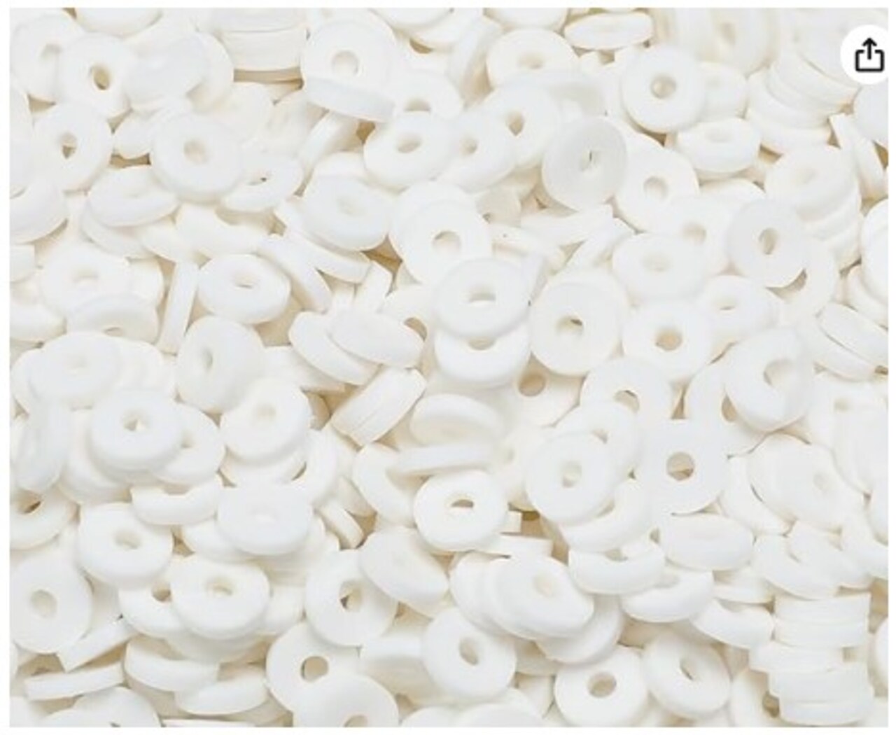 Pearl White Clay Beads Bulk 2000+pcs, Polymer Clay Beads for Bracelet Making, Heishi Beads for Bracelets, Flat Beads (6mm).